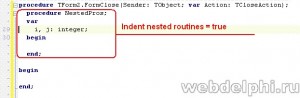 indent nested routines