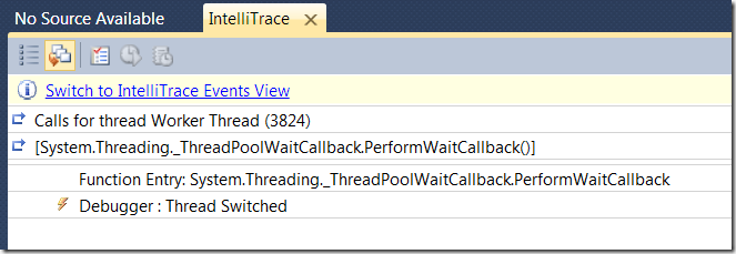 :       IntelliTrace  ASP.Net Mvc 