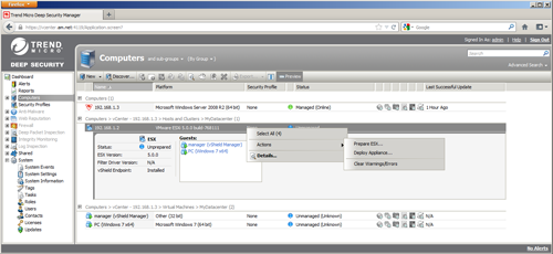  ESXi-     Trend Micro Deep Security 8.0