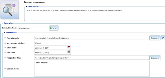 Image shows screen cap of BoardReader application