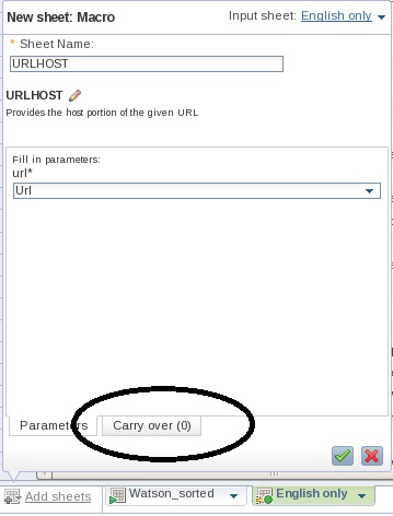 Image shows Carry over selected