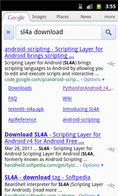 Image showing the SL4A download screen