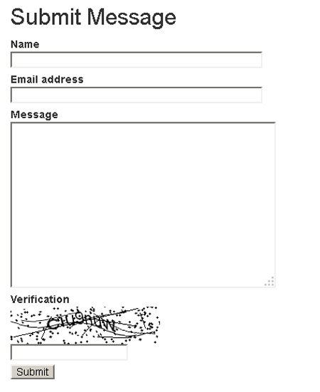 Form with image CAPTCHA