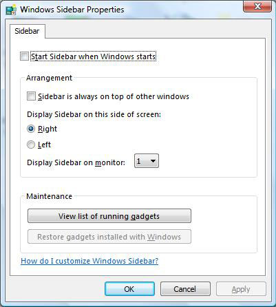  Windows Sidebar